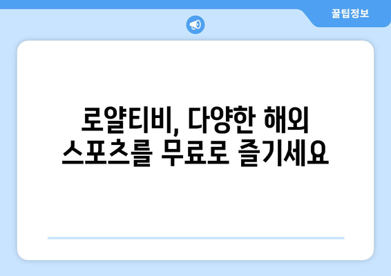 로얄티비 해외 스포츠 무료 시청