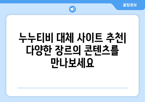 누누티비 대체 사이트 추천: 안전하고 법적인 옵션