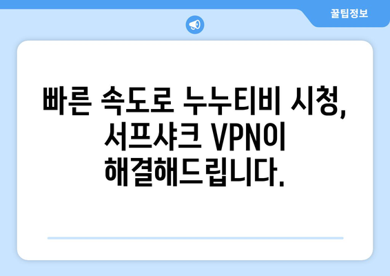 누누티비 접근 가능한 빠른 VPN: 서프샤크(Surfshark)