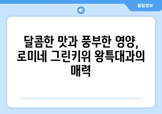 로미네 그린키위 왕특대과: 신선하고 영양가득한 과일