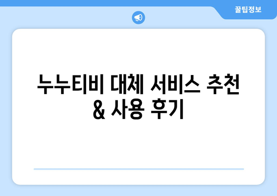 누누티비 대체 서비스 리뷰: 다양한 옵션 탐구