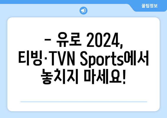 유로 2024 중계 (티빙, TVN Sports, 스포티비 미방송)