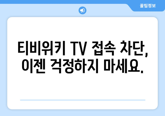 티비위키 TV 우회 사용 방법