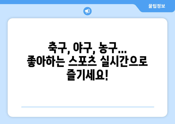 유튜브에서 실시간 스포츠 중계