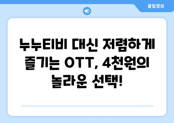 누누티비 대체: 한 달 4,000원으로 OTT 콘텐츠 즐기기