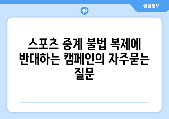 스포츠 중계 불법 복제에 반대하는 캠페인