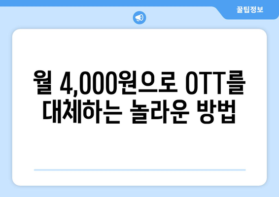 한 달에 4,000원으로 OTT를 대체할 수 있는 곳