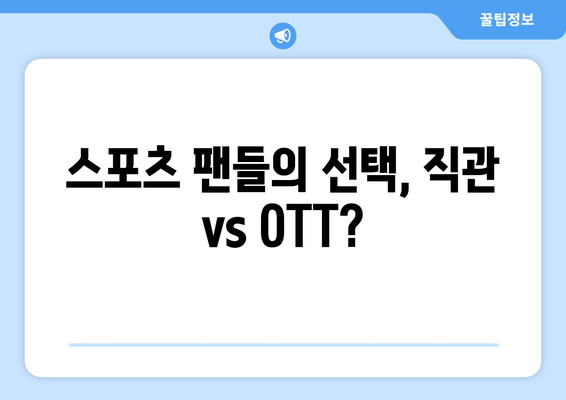 프로 스포츠 중계의 미래: 직관에서 OTT까지