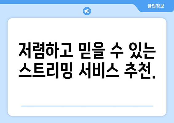 누누티비 대체 가능한 사이트 추천: 법적 옵션 선택