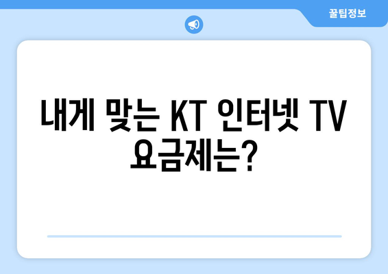 KT 인터넷 TV 가입 요금제 비교