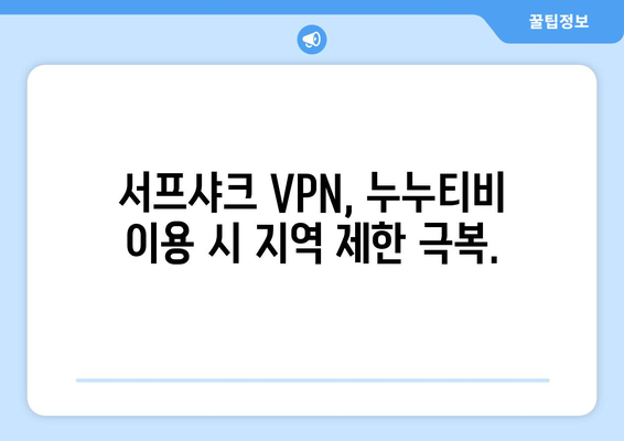 누누티비와 안전한 VPN 서프샤크의 기능