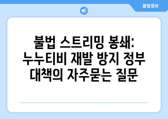 불법 스트리밍 봉쇄: 누누티비 재발 방지 정부 대책