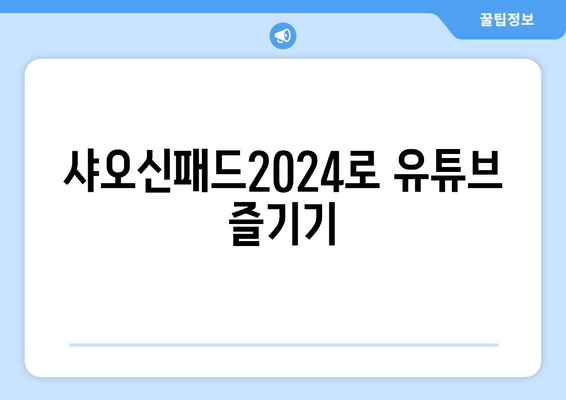 샤오신패드2024에서 유튜브, 누누티비 등 동영상 시청법