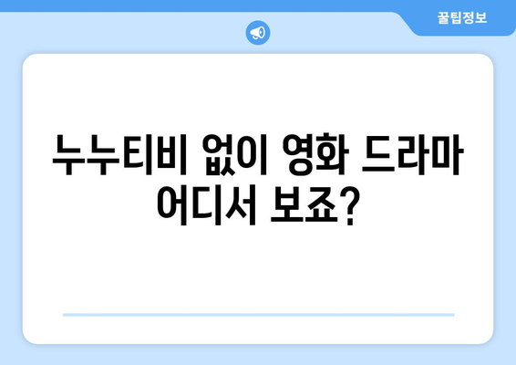 누누티비 폐쇄? 넷플릭스 대체 서비스 알아보기