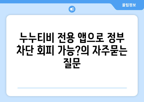 누누티비 전용 앱으로 정부 차단 회피 가능?