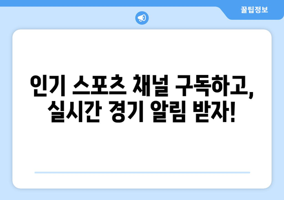 유튜브에서 실시간 스포츠 중계