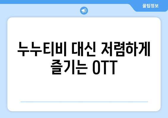 월 4천원으로 OTT 시청하는 누누티비 대체지