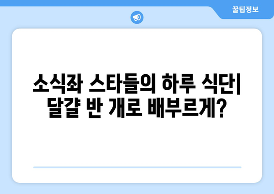 달걀 반 개만 먹어도 배불러? 소식좌 스타들의 식사