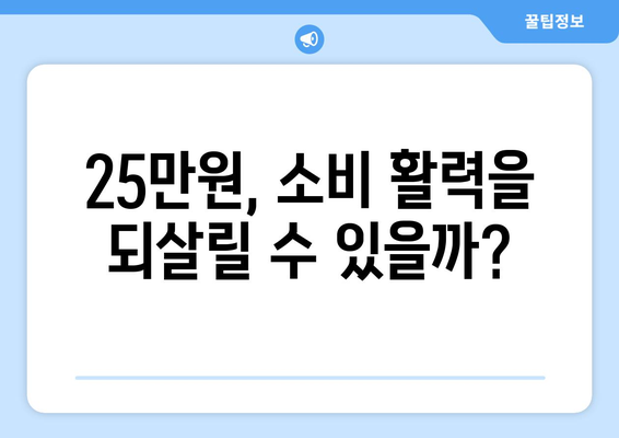 경제 회복의 열쇠: 25만원 지원금의 힘