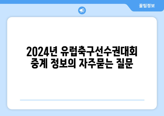 2024년 유럽축구선수권대회 중계 정보