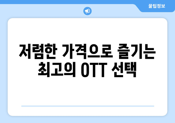 OTT 구독을 저렴하게 즐기는 방법: 누누티비 대신 4,000원으로