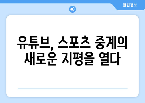 유튜브를 통한 실시간 스포츠 중계 경험