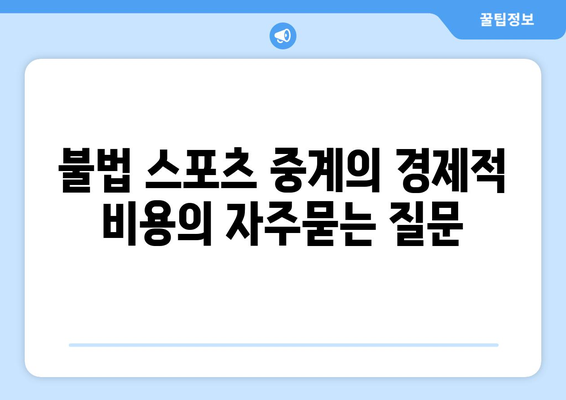 불법 스포츠 중계의 경제적 비용