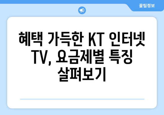 KT 인터넷 TV 가입 요금제 혜택 비교