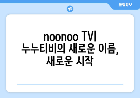 누누티비 재등장: noonoo TV