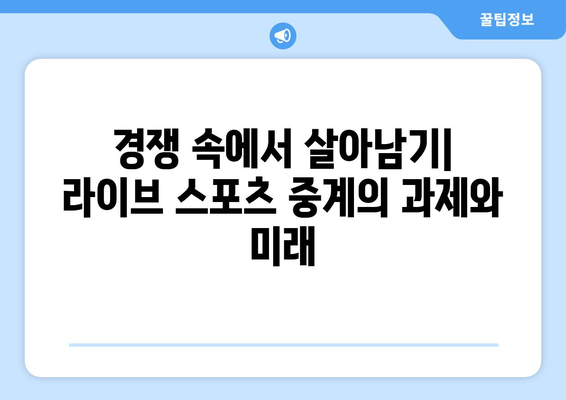 라이브 스포츠 중계의 도전과 보상