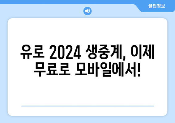 유로 2024 중계: 모바일로 무료 시청