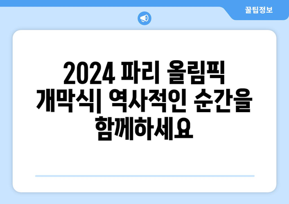 파리 올림픽 2024 개막식, 티켓 가격, 경기장 정보