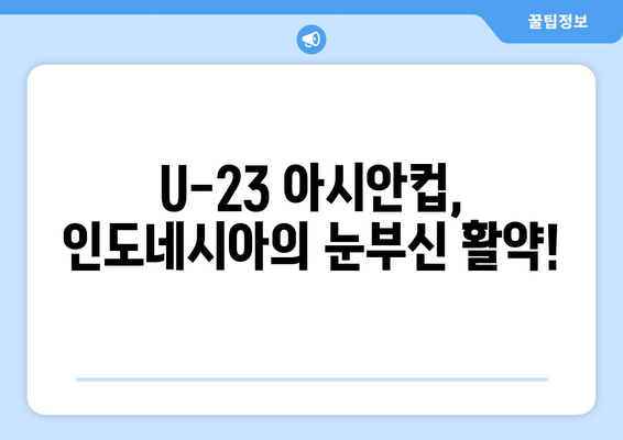 파리 올림픽 U-23 아시안컵: 인도네시아 vs 기니 경기 결과와 본선진출국