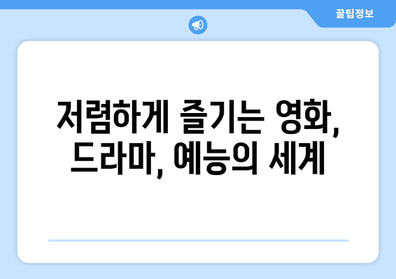 합리적인 가격으로 영화, 드라마, 예능을 즐기기