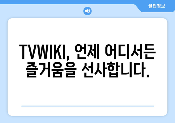 윈도우, 맥북, 휴대폰에서 TVWIKI 무료 시청하기