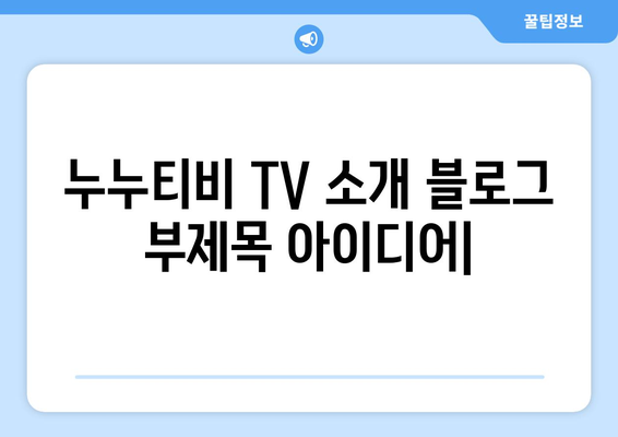 누누티비 TV 소개