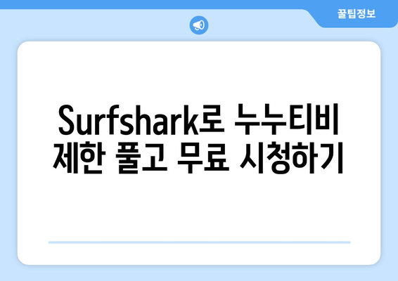 빠른 VPN Surfshark로 누누티비 무료 시청하기