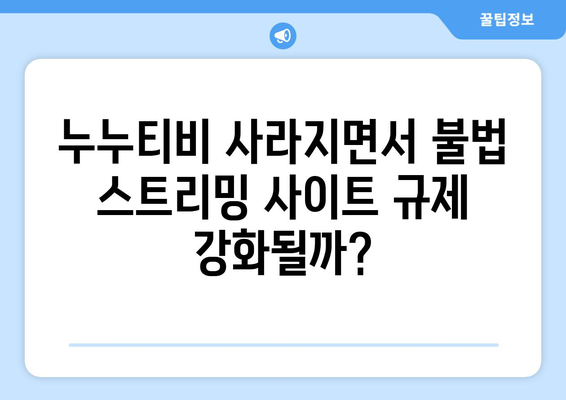 넷플릭스 대신? 불법 스트리밍 사이트 누누티비 서비스 종료