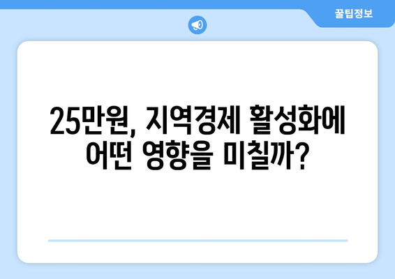 25만원 민생 지원금 지급으로 인한 경제 효과 예상