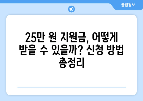 1인당 25만 원 지원금: 민생 회복 지원금