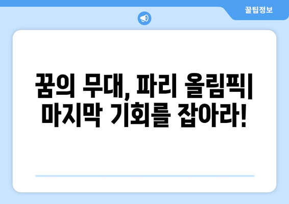 파리 올림픽 테니스: 올림픽 출전권 획득을 향한 마지막 무대