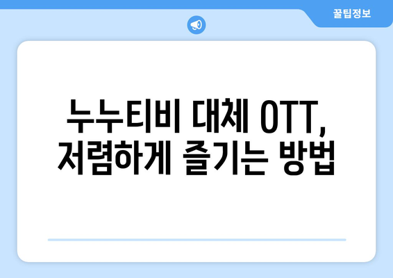 누누티비 대체 OTT: 한달 4천원 미만으로 즐기기