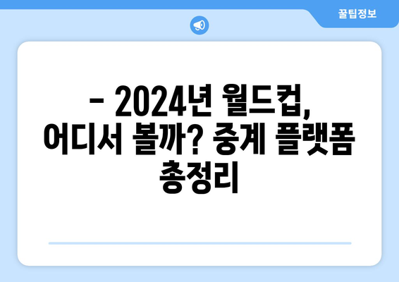 2024년 월드컵 크로아티아 vs 모로코 중계 링크 및 중계 플랫폼 안내