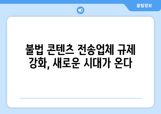 불법 콘텐츠 전송업체에 제2 누누티비 규제 의무 부과