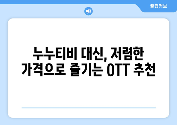 저렴한 가격으로 OTT 콘텐츠를 즐기는 누누티비 대안