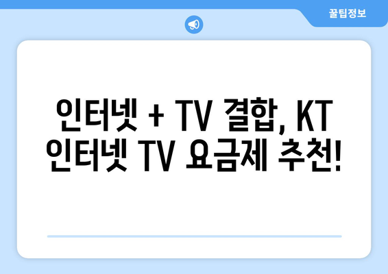 KT 인터넷 TV 가입 요금제 혜택 비교