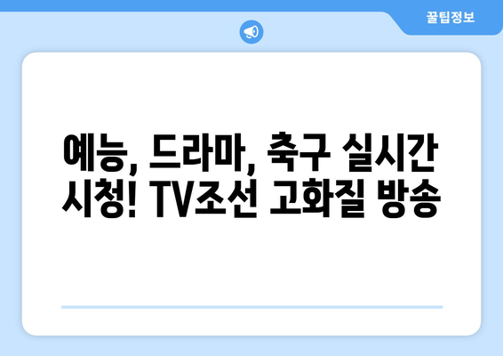 고화질로 TV조선 온에어 예능, 드라마, 축구 콘텐츠 시청하기