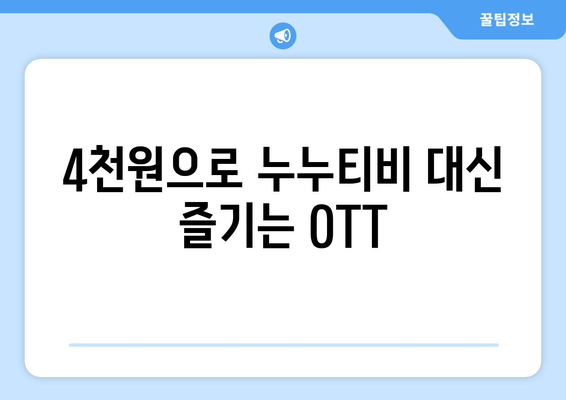 누누티비 대신 4천원으로 OTT 구독하기