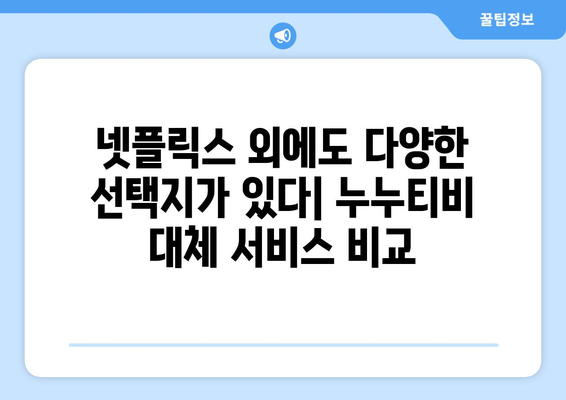 누누티비 폐쇄? 넷플릭스 대체 서비스 알아보기