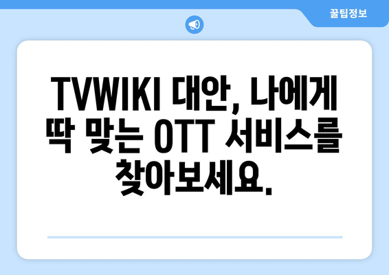 TVWIKI를 대체하는 최고의 OTT 사이트